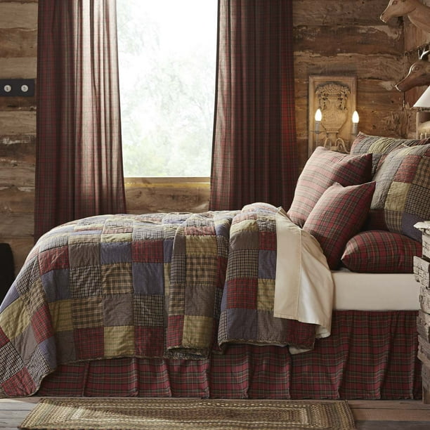 VHC Brands Ridge Patchwork Cotton Rustic Bedding Pre-Washed California King Quilt Cedar Green VHC Brands Ridge Patchwork Cotton Rustic Bedding Pre-Washed California King Quilt Cedar Green